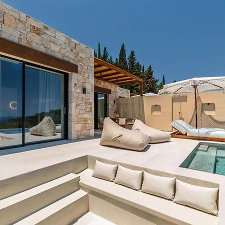 Nousa Villas, Private Luxury Retreat With Ionian Sea Views - By Mana Gers Willa Volímai