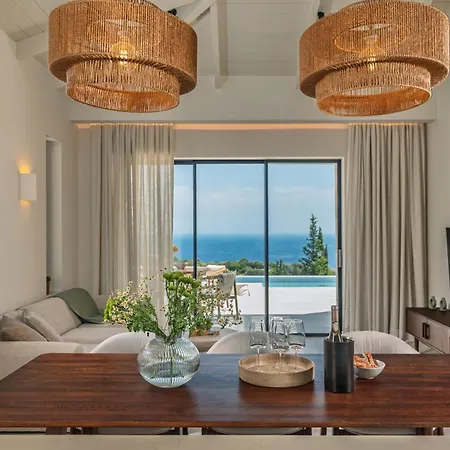 Nousa Villas, Private Luxury Retreat With Ionian Sea Views - By Mana Gers Volímai