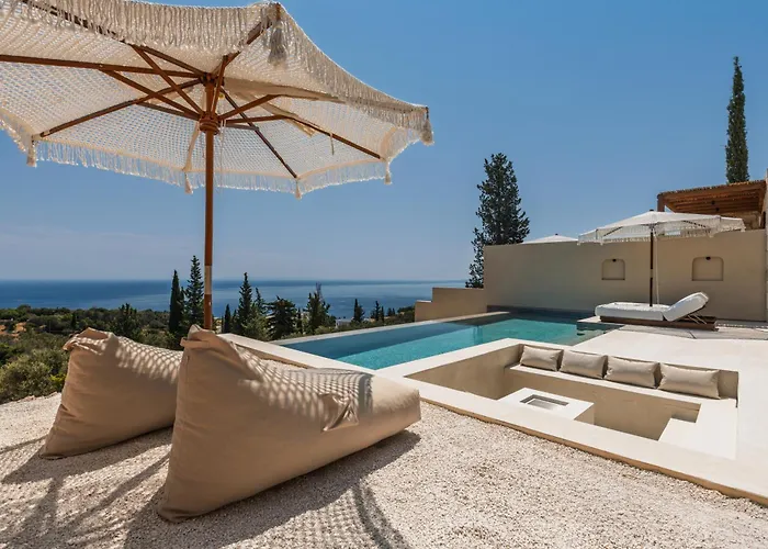 Nousa Villas, Private Luxury Retreat With Ionian Sea Views - By Mana Gers * Volímai