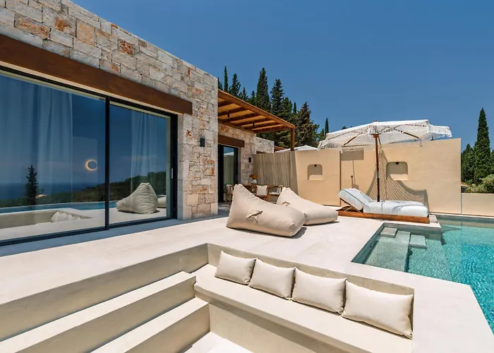 Nousa Villas, Private Luxury Retreat With Ionian Sea Views - By Mana Gers Vilă Volímai